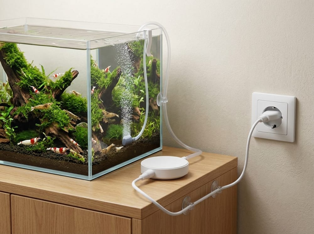 8 Keadaan Pam Udara Mini Kritikal di Malaysia — supporting aquarium detail