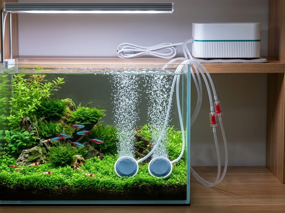 Panduan Pam Udara Mini Senyap Akuarium di Malaysia — practical setup example