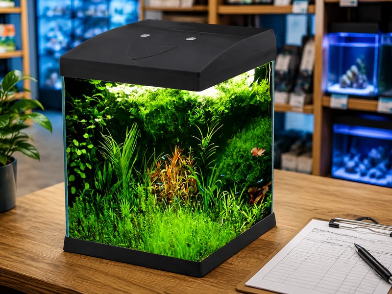 Aquarium Starter Kit with LED Light: Panduan Pembeli — supporting aquarium detail