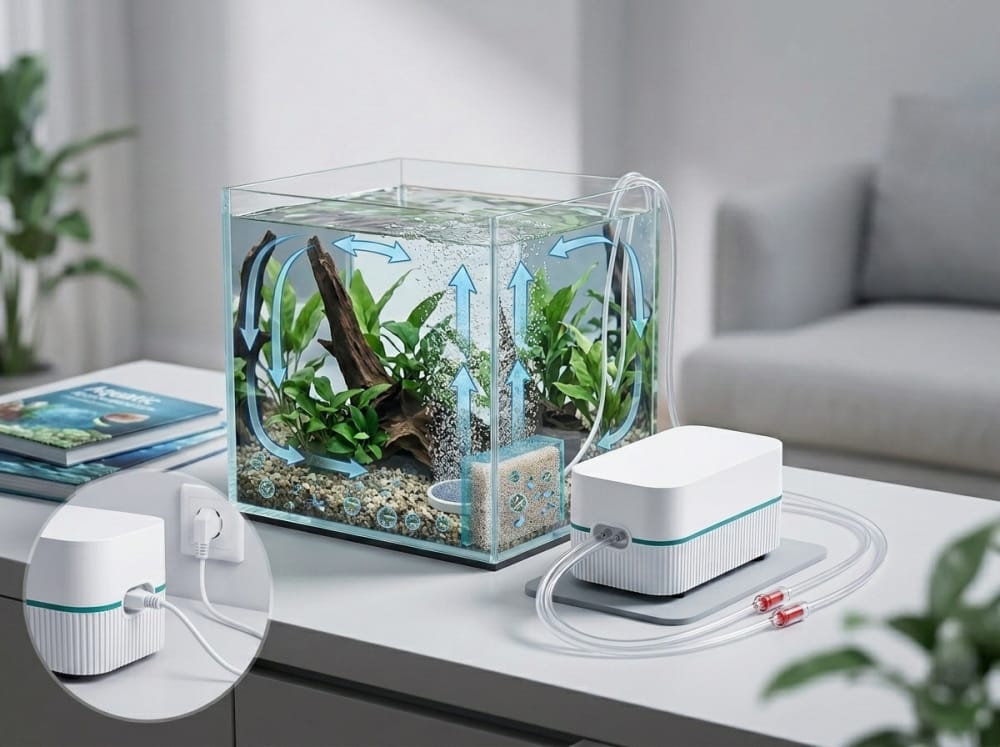 Peranan Pam Udara Akuarium di Malaysia untuk Air Sihat — supporting aquarium detail