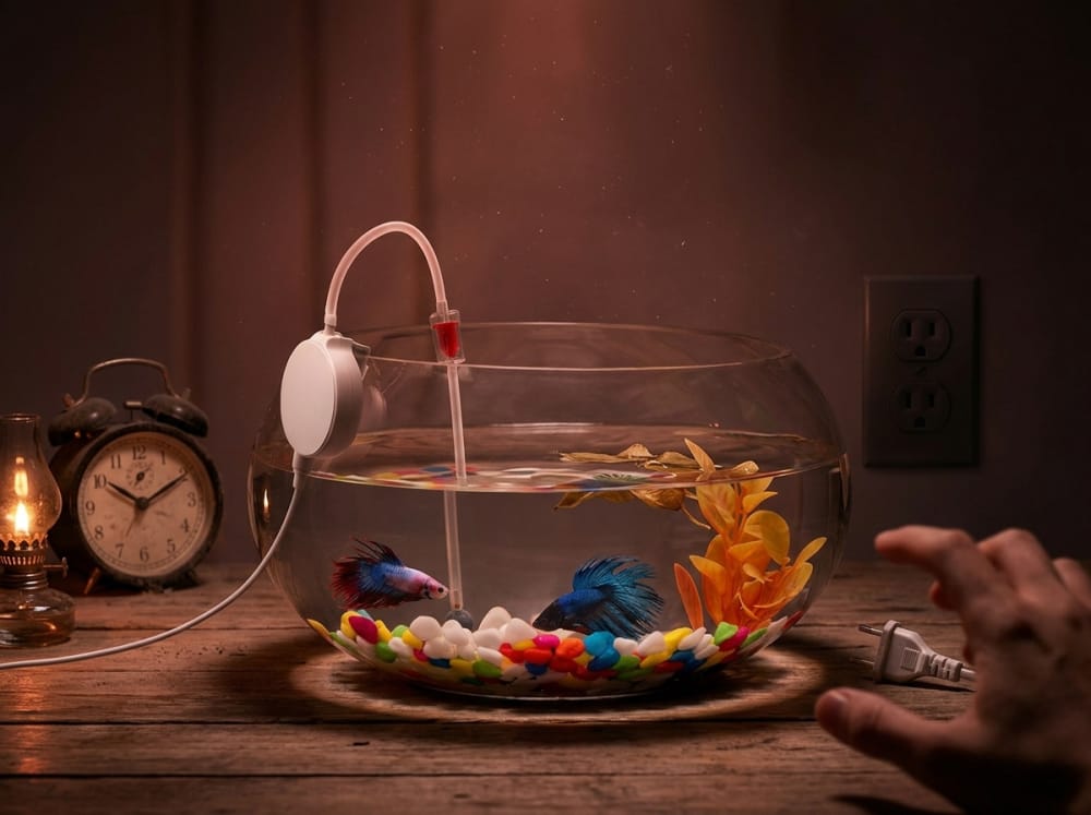 Panduan Pam Udara Mini Senyap dan Berkuasa di Malaysia — supporting aquarium detail