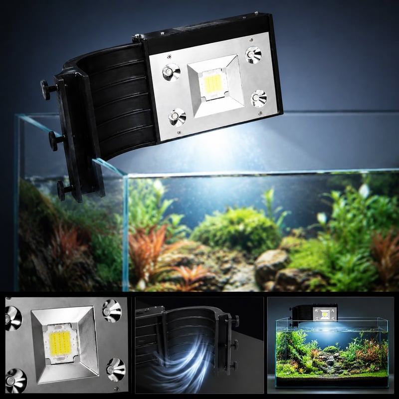 Imej prestasi model WK004 Set Tangki Akuarium WK004 dengan Lampu LED Klip Berkuasa Tinggi untuk pengedar peralatan akuarium dan pasukan pemerolehan