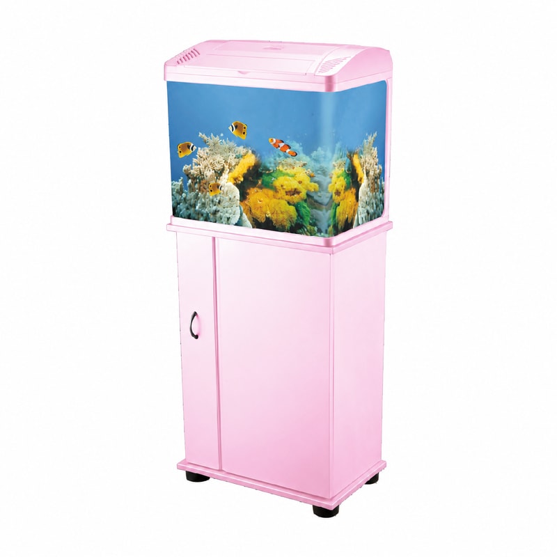 Tangki Ikan Kaca Hadapan Melengkung WK047 dengan Kabinet dan Lampu LED untuk bekalan tangki akuarium secara borong, OEM dan pengedar
