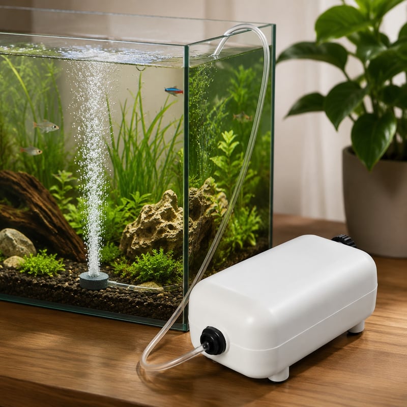 Imej fungsi Pam Udara Akuarium WK049 Single Dual Outlet model WK049 untuk pengedar peralatan akuarium dan pasukan perolehan