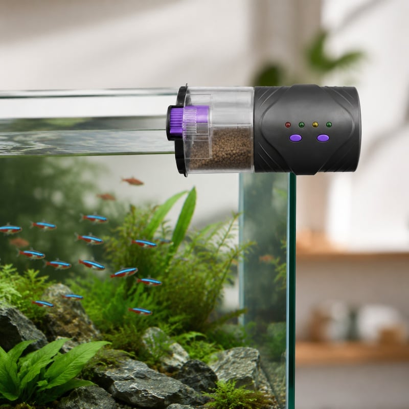 Imej perincian 3 Pengumpan Ikan Akuarium Automatik WK060 model WK060 untuk pembeli borong dan OEM peralatan akuarium