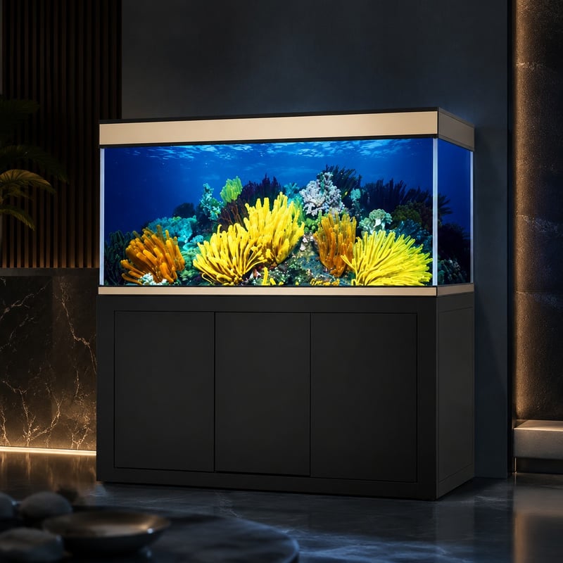 Imej terperinci 2 Tangki Akuarium Arowana Mewah WK065 model WK065 untuk pemborong tangki akuarium dan pembeli OEM