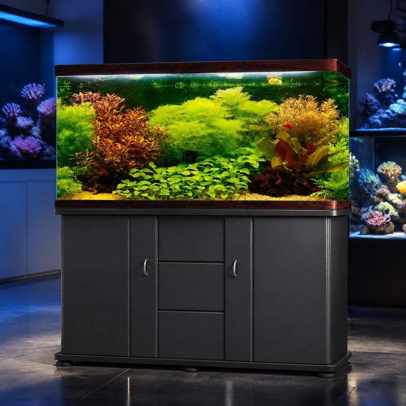 Imej perincian 2 WK068 Hb Glass Aquarium Fish Tank with Cabinet model WK068 untuk pembeli borong dan OEM tangki akuarium