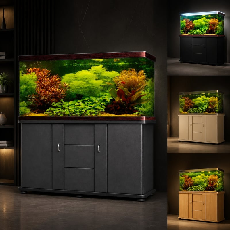 Imej perincian 4 WK068 Hb Glass Aquarium Fish Tank with Cabinet model WK068 untuk pembeli borong dan OEM tangki akuarium