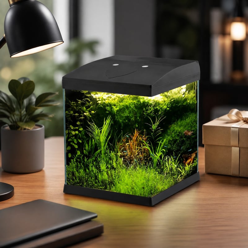 Imej kelebihan Tangki Akuarium Kaca Tanpa Bingkai Mini WK072 dengan Lampu LED model WK072 untuk pengedar tangki akuarium dan pasukan sumber