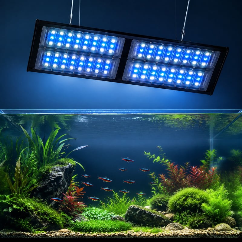 Imej perincian 2 Lampu LED Akuarium Kalis Air Berkuasa Tinggi model WK084 untuk pembeli borong dan OEM peralatan akuarium