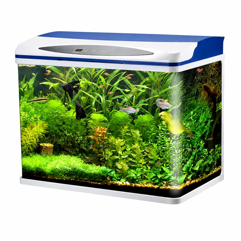 Tangki Ikan Akuarium Kaca WK097 dengan Lampu LED untuk bekalan tangki akuarium secara borong, OEM dan pengedar