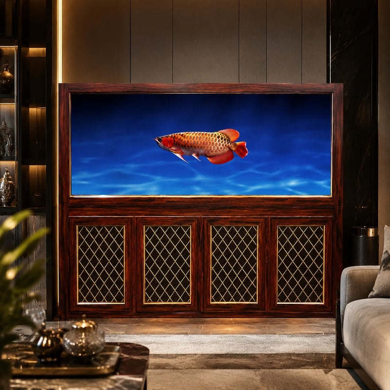 Imej terperinci 3 WK106 Wood Grain Arowana Aquarium Tank model WK106 untuk pembeli borong dan OEM Aquarium tanks