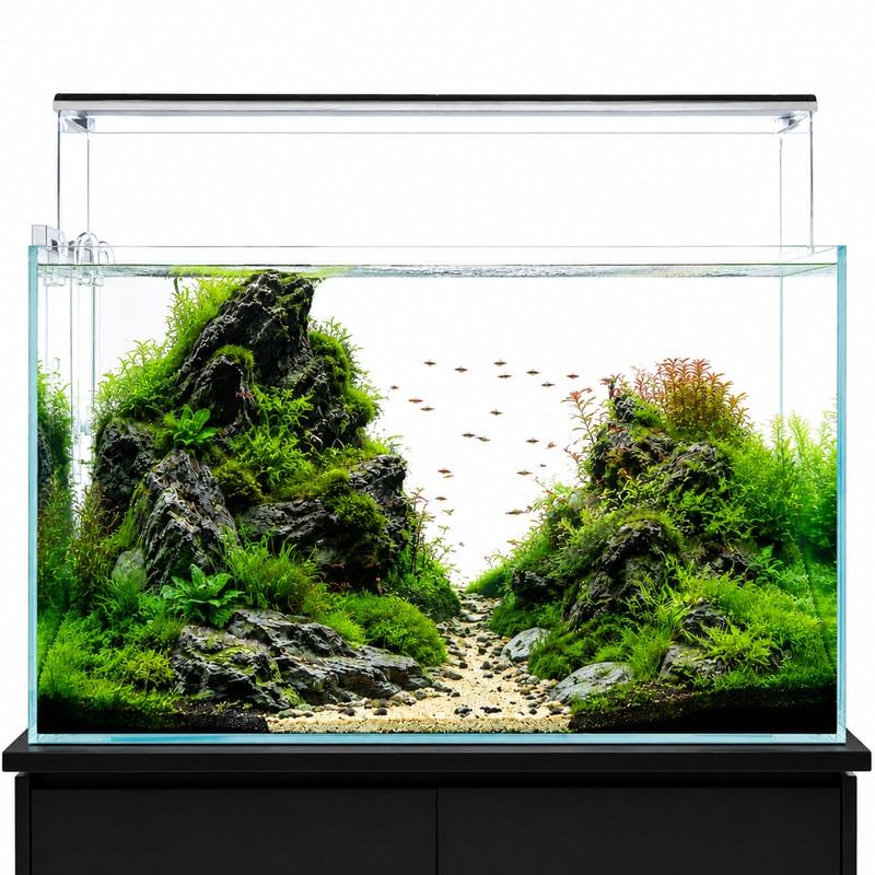 Imej butiran 5 model WK113 WK113 Premium Glass Aquarium Fish Tank untuk pembeli tangki Akuarium borong dan OEM