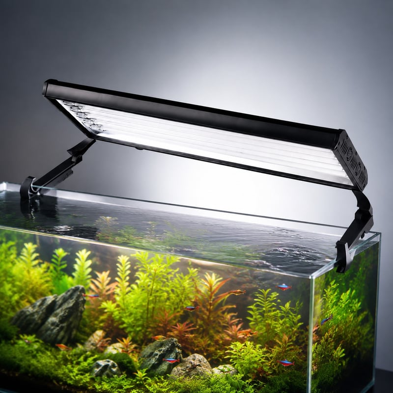 Imej terperinci 5 model WK135 6-Lamp T5 HO Aquarium Light Fixture untuk pembeli borong peralatan akuarium dan OEM